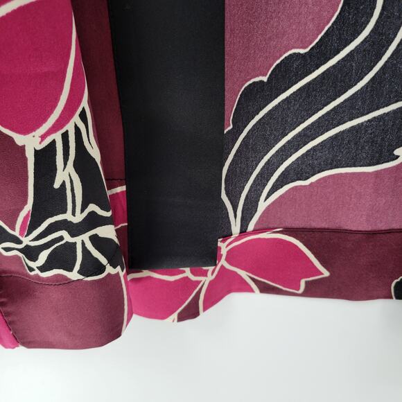 Chicos Travelers Kimono Jacket L/XL Deep Chianti Purple Floral Open Front NWT - Picture 15 of 16